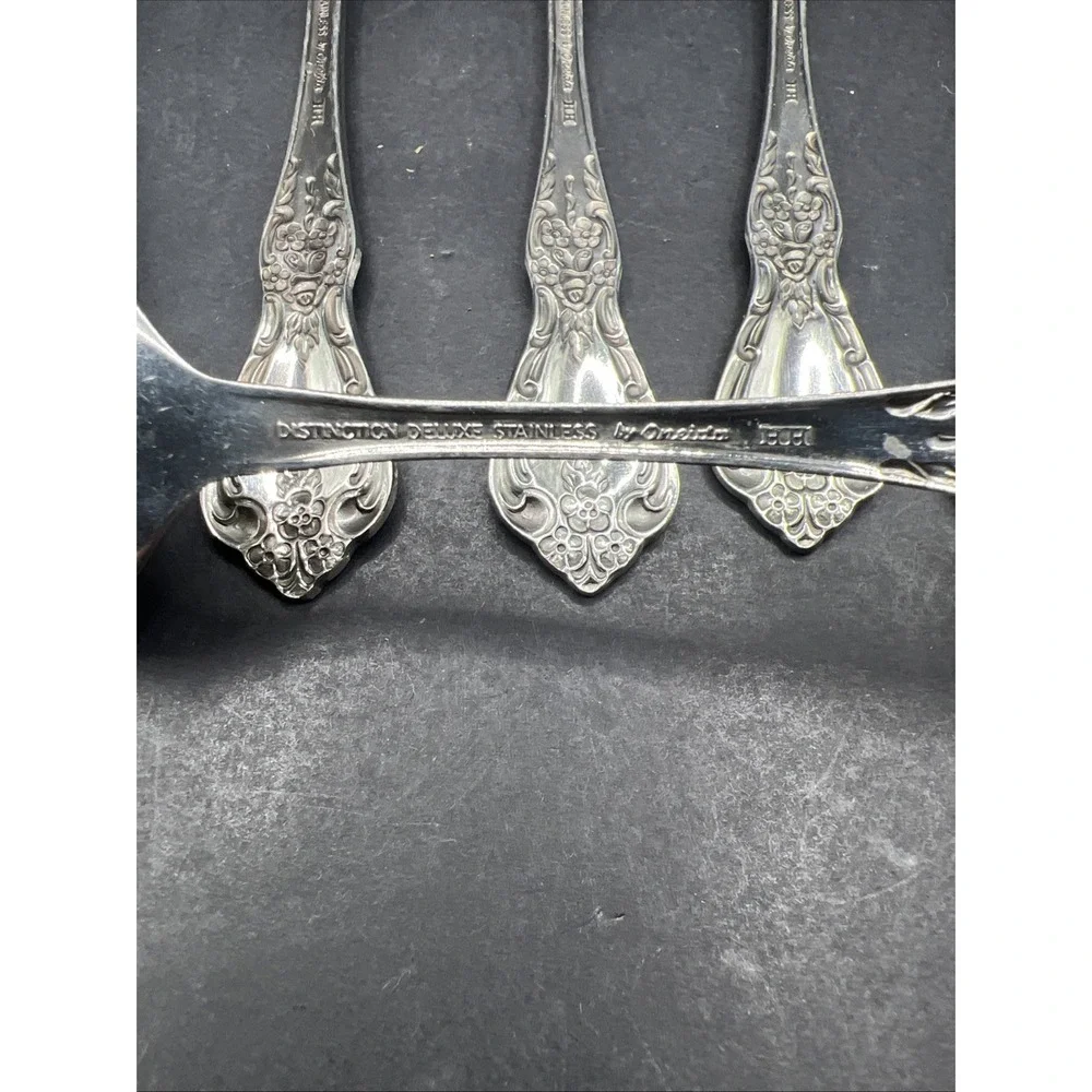 Oneida Kennett Square Distinction Deluxe Stainless Teaspoons Set Of 6 Vtg HH